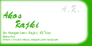 akos rajki business card